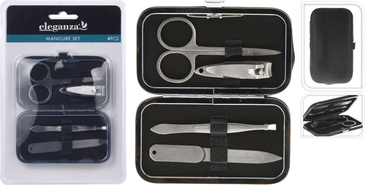 MANICURE SET 4PCS IN PU CASE