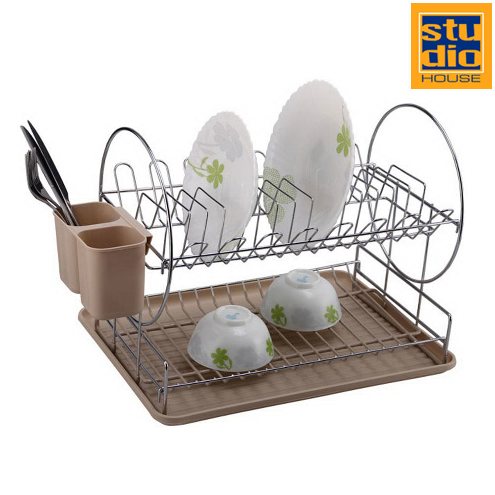 STUDIO HOUSE PERFECT DISH RACK DOUBLE WITH TRAY 40Χ29Χ32CM