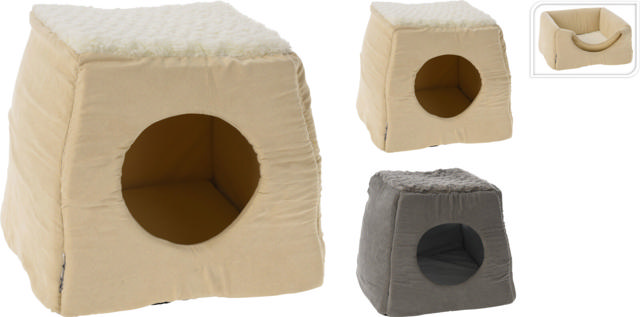 CAT NEST FOLDABLE 40X40X35CM 2ASSORTED COLORS