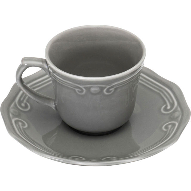 ATHENEE CUP WITH SAUCER 200ML GREY