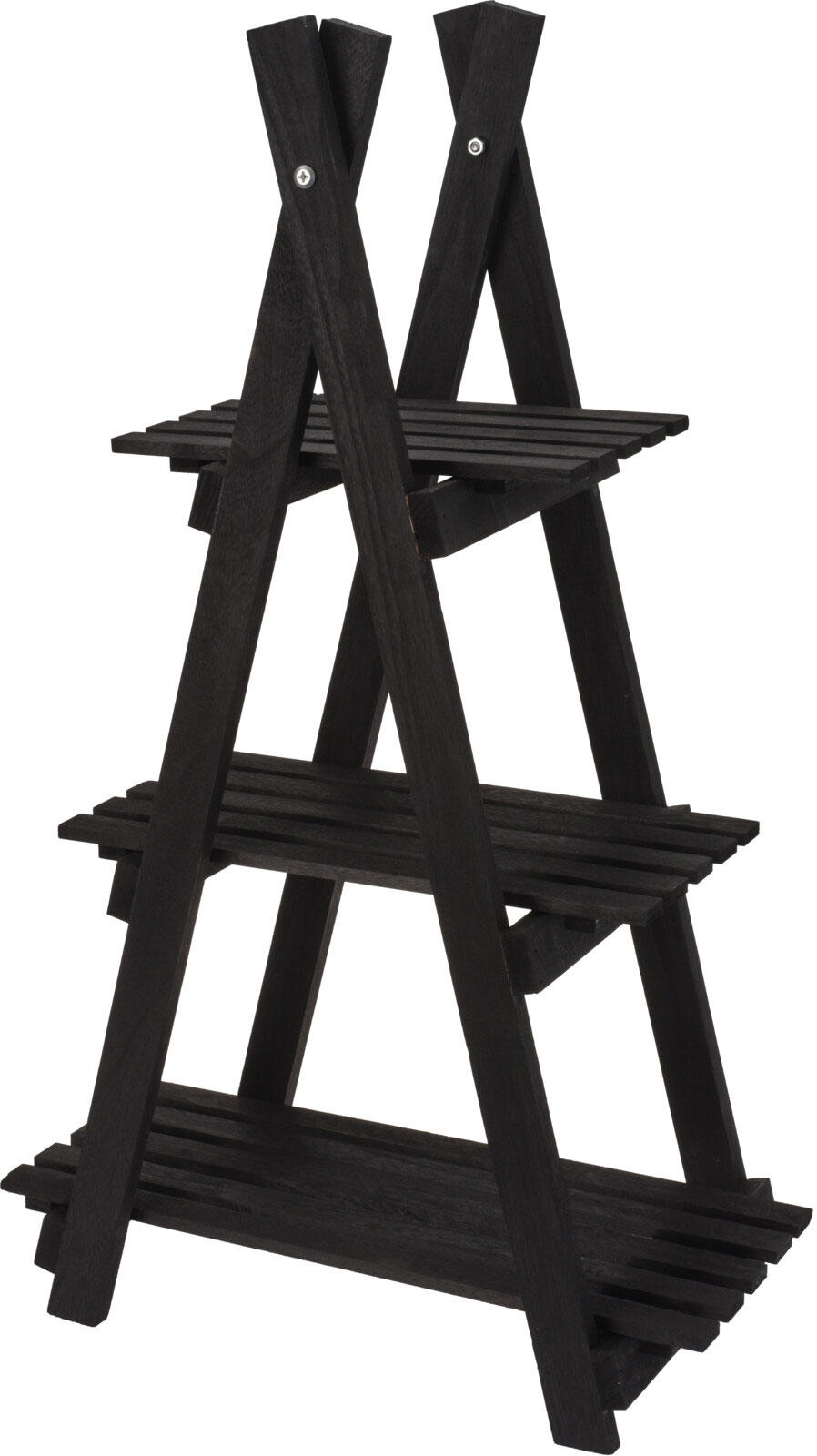 FLOWER STAND WOOD BLACK 28x50xH84CM