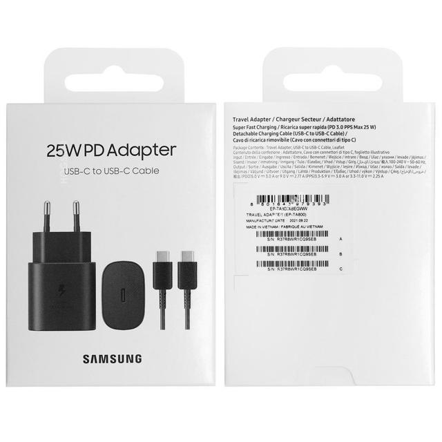 SAMSUNG WALL CHARGER 25W 1X TYPE-C B + CABLE