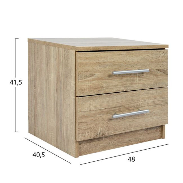 CHELSEA BED SIDE TABLE 48x40,5x41,5CM - OAK