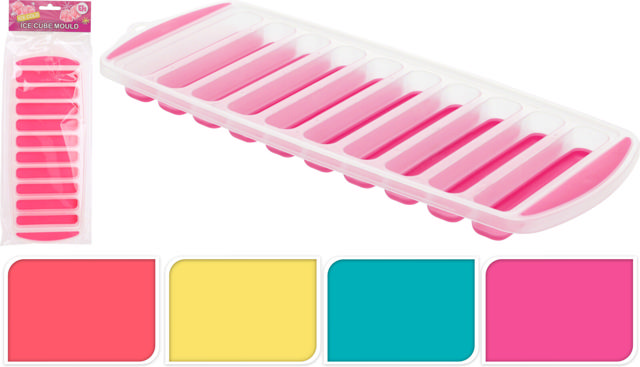 ICE CUBE PLASTIC TRAY- 4 COLOURS - 9.7 X 2.5CM