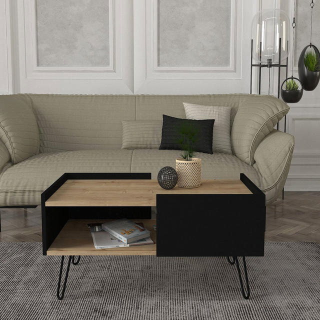 ARTELIBRE 14410191 SERIFOS COFFEE TABLE - NATURAL/BLACK