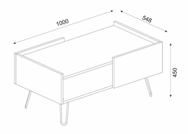 ARTELIBRE 14410191 SERIFOS COFFEE TABLE - NATURAL/BLACK