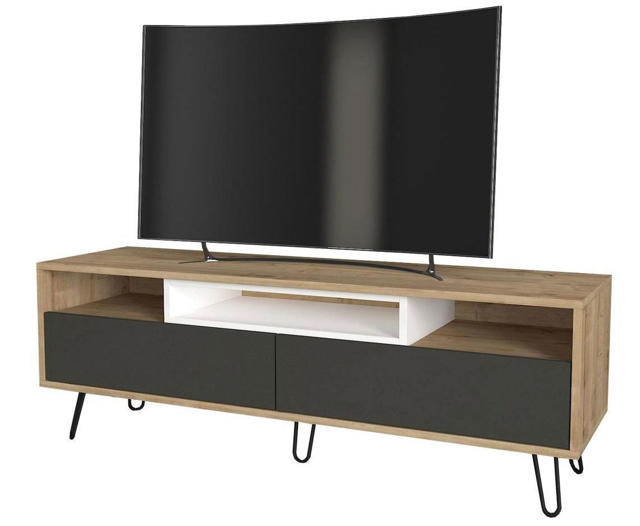 ARTELIBRE 14410209 MARATHI TV STAND - NATURAL/CHARCOAL