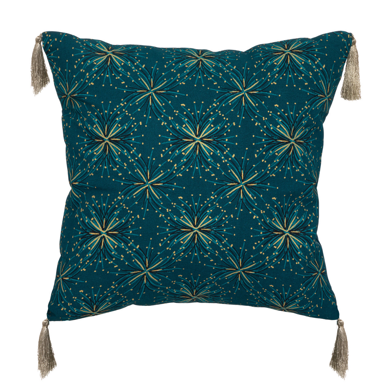 CUSHION COVER 40X40CM GOLD/BLUE