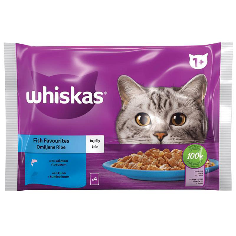 WHISKAS ΣΑΚΟΥΛΑΚΙ ΥΓΡΗ ΤΡΟΦΗ ΓΙΑ ΓΑΤΕΣ ΜΕ ΓΕΥΣΗ ΨΑΡΙ 4Χ85ΓΡ