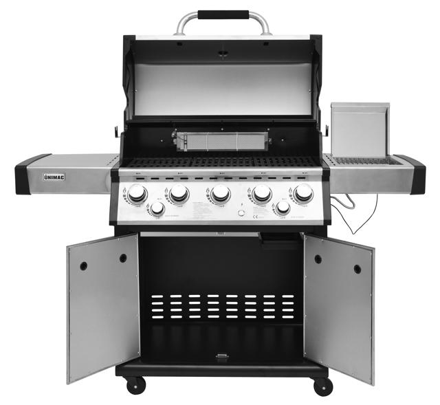 UNIMAC ΨΗΣΤΑΡΙΑ ΥΓΡΑΕΡΙΟΥ INOX BBQ PREMIUM LINE 5+1+1 24.5KW