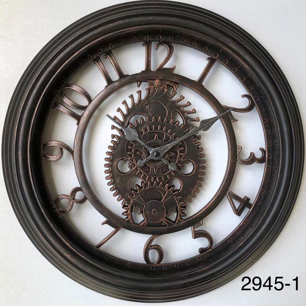 WALL CLOCK PLASTIC BLACK 40.6X4.9CM