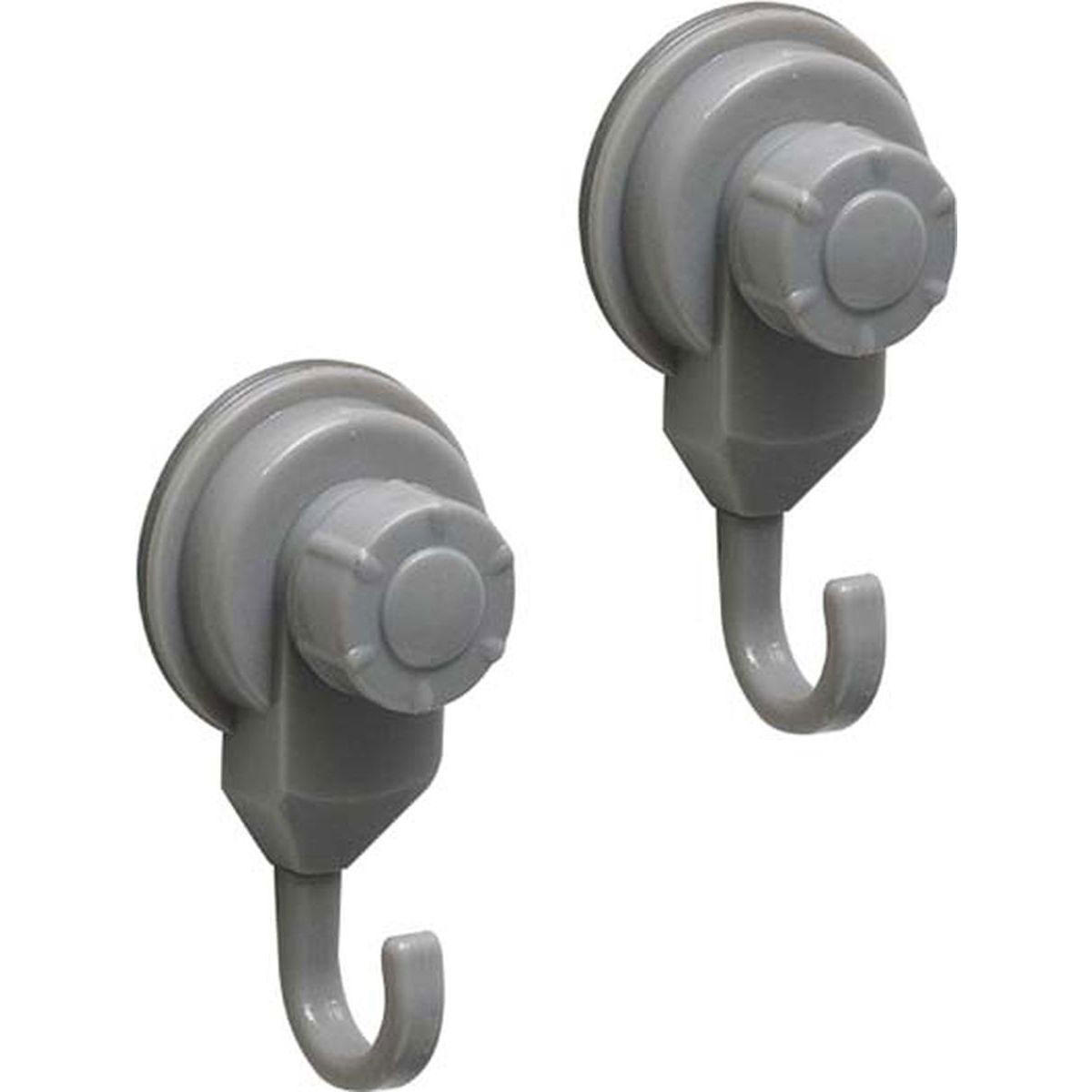 TENDANCE SET 2 HOOKS SUCTION CUPS GREY