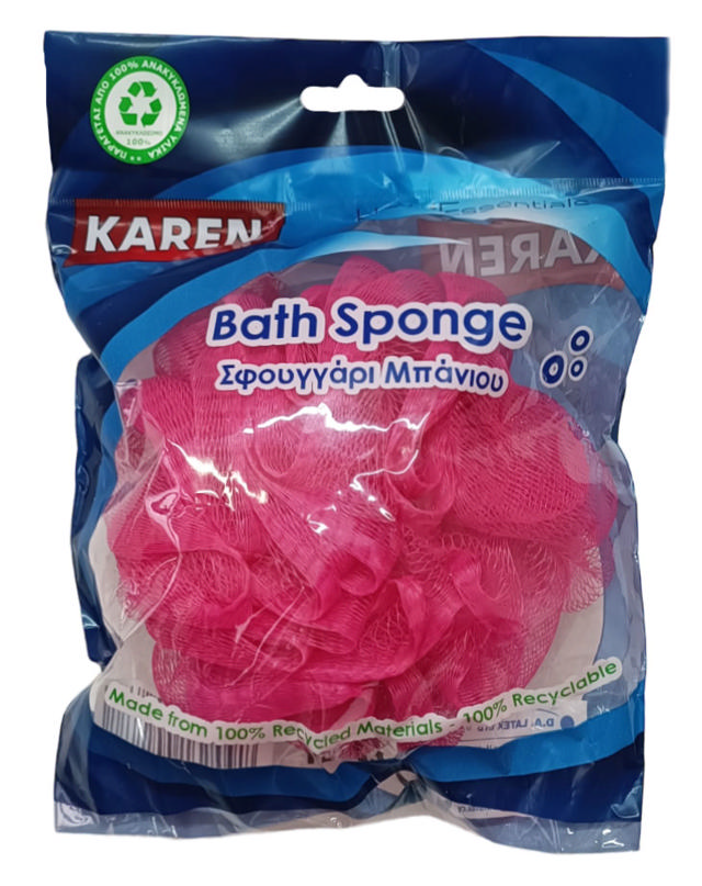 KAREN BATH MESH SPONGE 4 ASSORTED COLORS