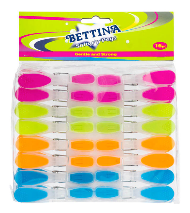 BETTINA SOFTGRIP PLASTIC PEGS 20PCS