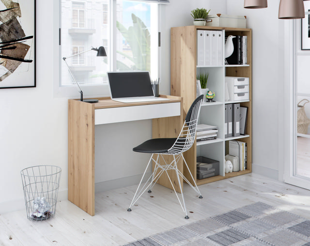 FORES NOA OFFICE DESK 77X82X40CM - OAK/WHITE 