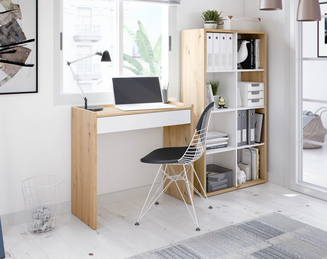 FORES NOA OFFICE DESK 77X82X40CM - OAK/WHITE 