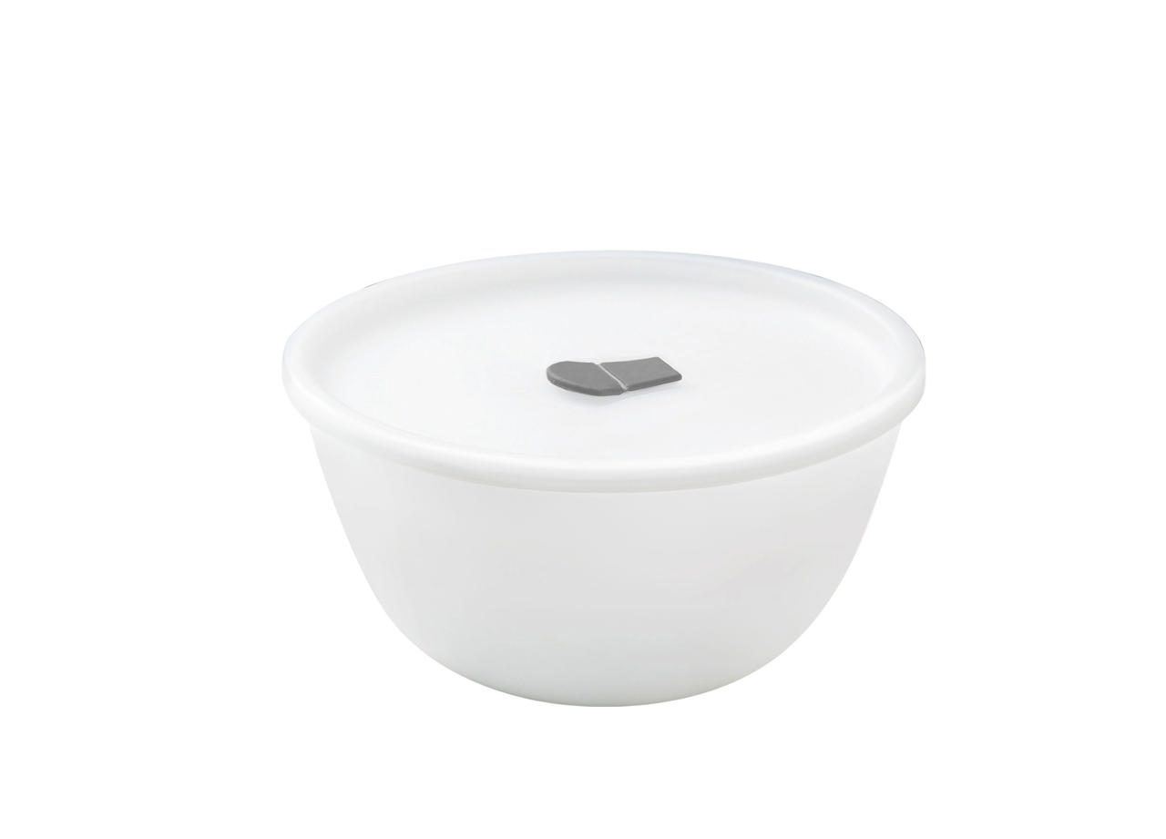 MIXING BOWL 1L WITH LID WHITE