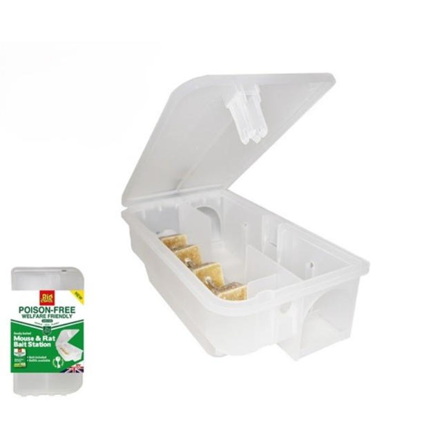 BIG CHEESE POISON FREE MOUSE AND RAT BAIT STATION - WHITE