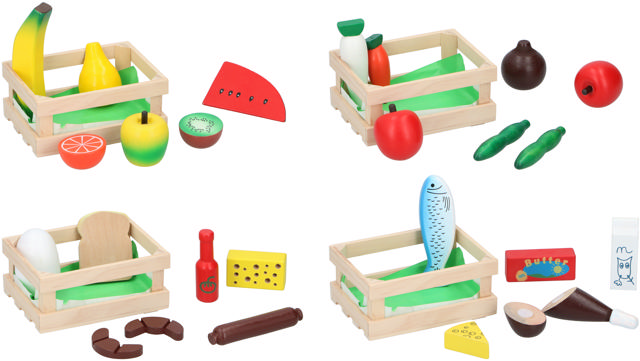 PLAYSET FOOD 4 ΔΙΑΦΟΡΕΤΙΚΑ ΣΧΕΔΙΑ DESIGN WOODEN