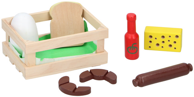 PLAYSET FOOD 4 ASSORTED DESIGNS WOODEN