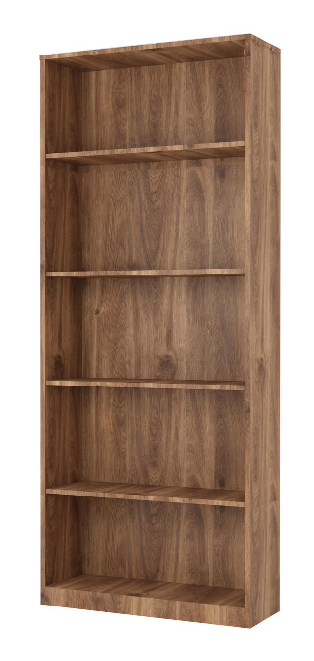 BOOKCASE 5 TIER 65X25X183CM - BRANDY OAK