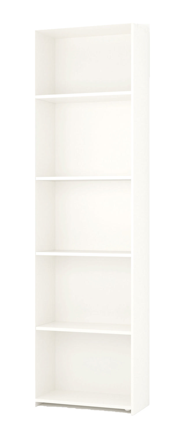 BOOKCASE 5 TIER 45X25X183CM - WHITE