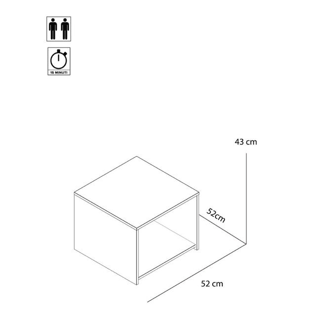 SIDE TABLE 55X52X43CM SONOMA OAK