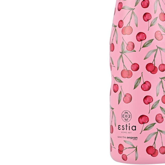 ESTIA 01-16647 TRAVEL FLASK SAVE THE AEGEAN 500ML CHERRY ROSE