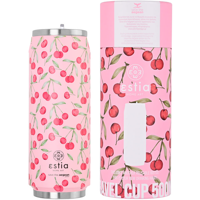 ESTIA 01-16791 ΘΕΡΜΟΣ TRAVEL CUP SAVE THE AEGEAN 500ML CHERRY ROSE