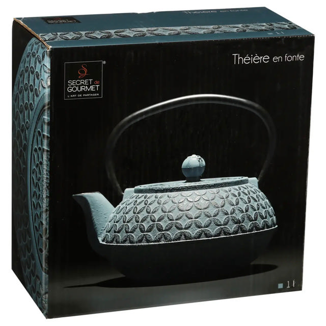 SECRET DE GOURMET CAST IRON TEA POT 1L BLUE