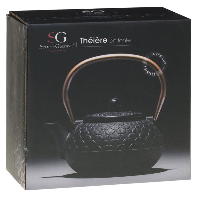 SECRET DE GOURMET CAST IRON TEAPOT 1L BLACK