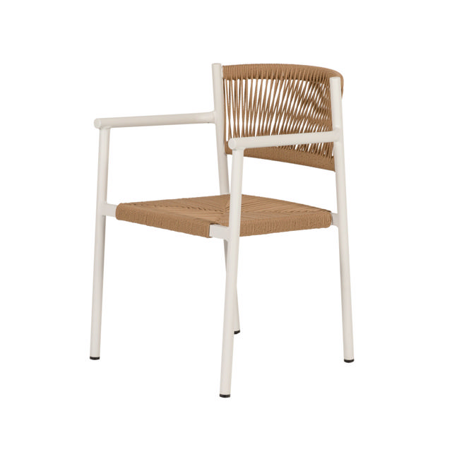 INGA OUTDOOR CHAIR 55.5X50X77.5CM - WHITE/NATURAL