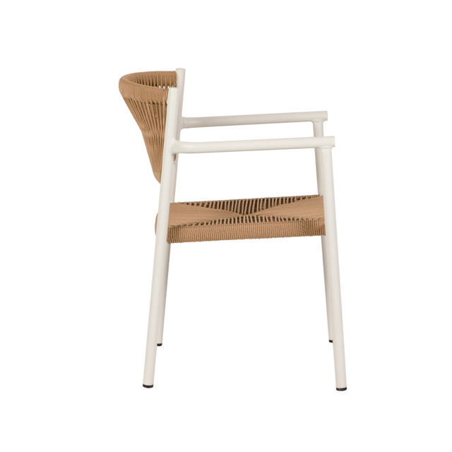 INGA OUTDOOR CHAIR 55.5X50X77.5CM - WHITE/NATURAL