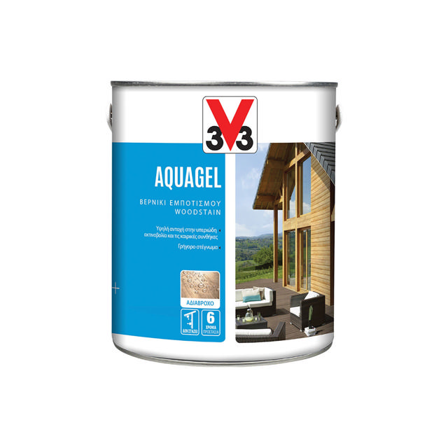 V33 ΒΕΡΝΙΚΙ ΕΜΠΟΤΙΣΜΟΥ 0.75L WHITE AQUA WOODSTAIN