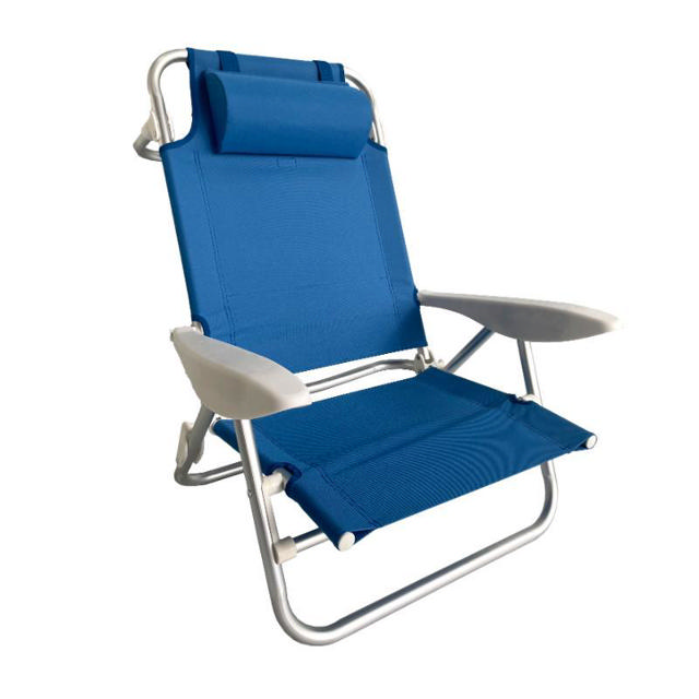 SOFIA BEACH FOLDING CHAIR 4 POSITIONS WITH CUSHION - BLUE