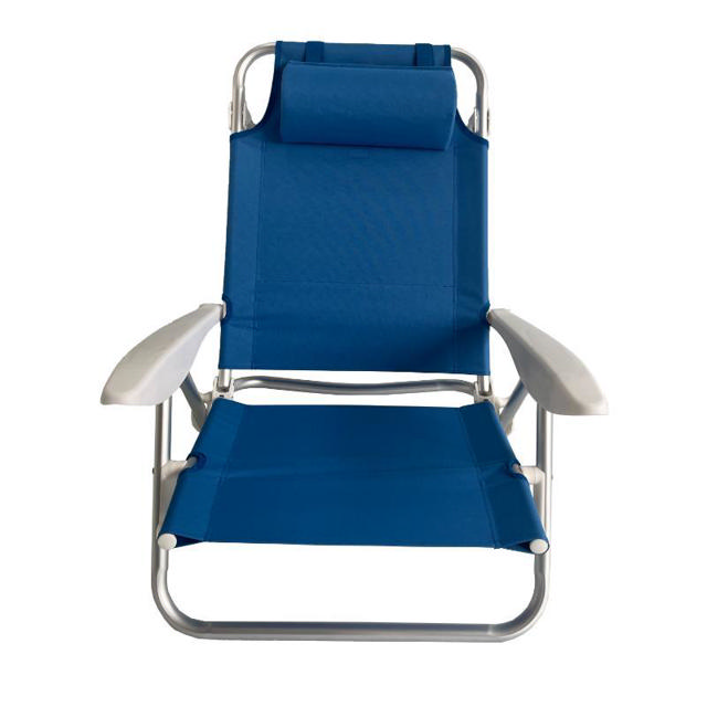 SOFIA BEACH FOLDING CHAIR 4 POSITIONS WITH CUSHION - BLUE