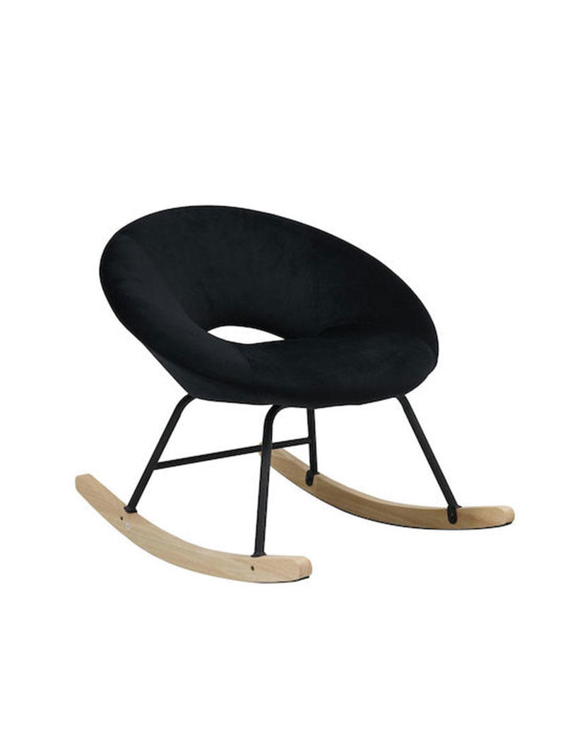 AIDEN CHAIR VELVET BLACK 73.5x85x73CM