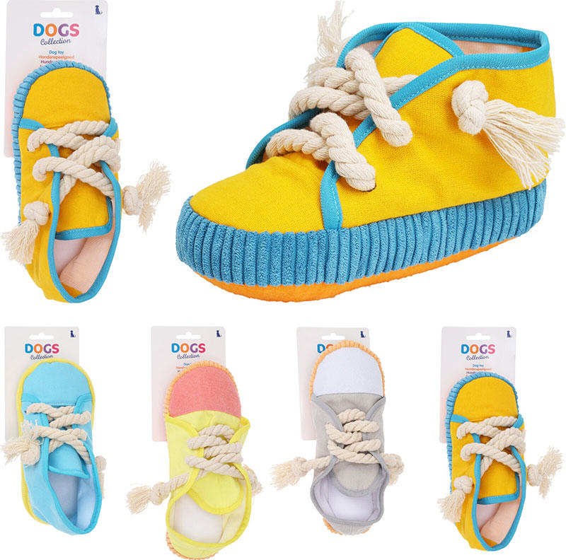 DOG TOY PLUSH SHOES 21CM 3 DESIGNS