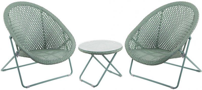 FAUX RATTAN LOUNGER SET - GREY&COOPER