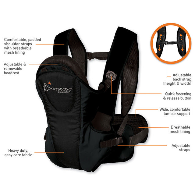 DREAMBABY ERGONOMIC  CARRIER  3 IN1 - BLACK 