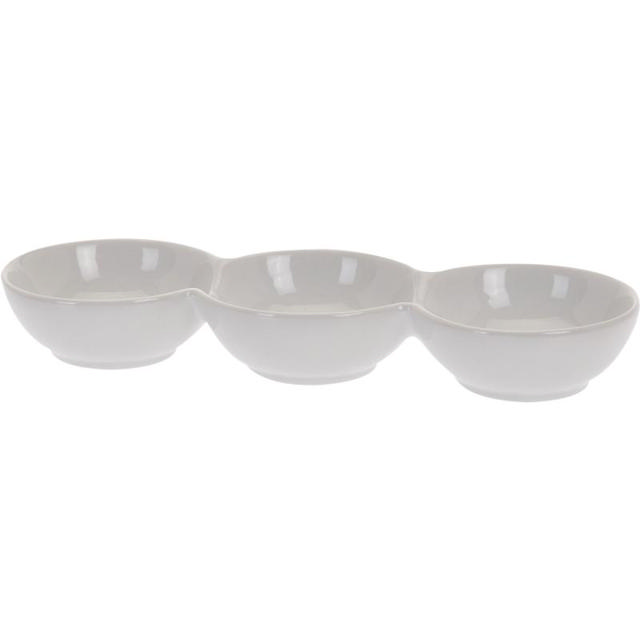 EXCELLENT HOUSEWARE SNACK TRAY 3 COMPARTMENTS - WHITE