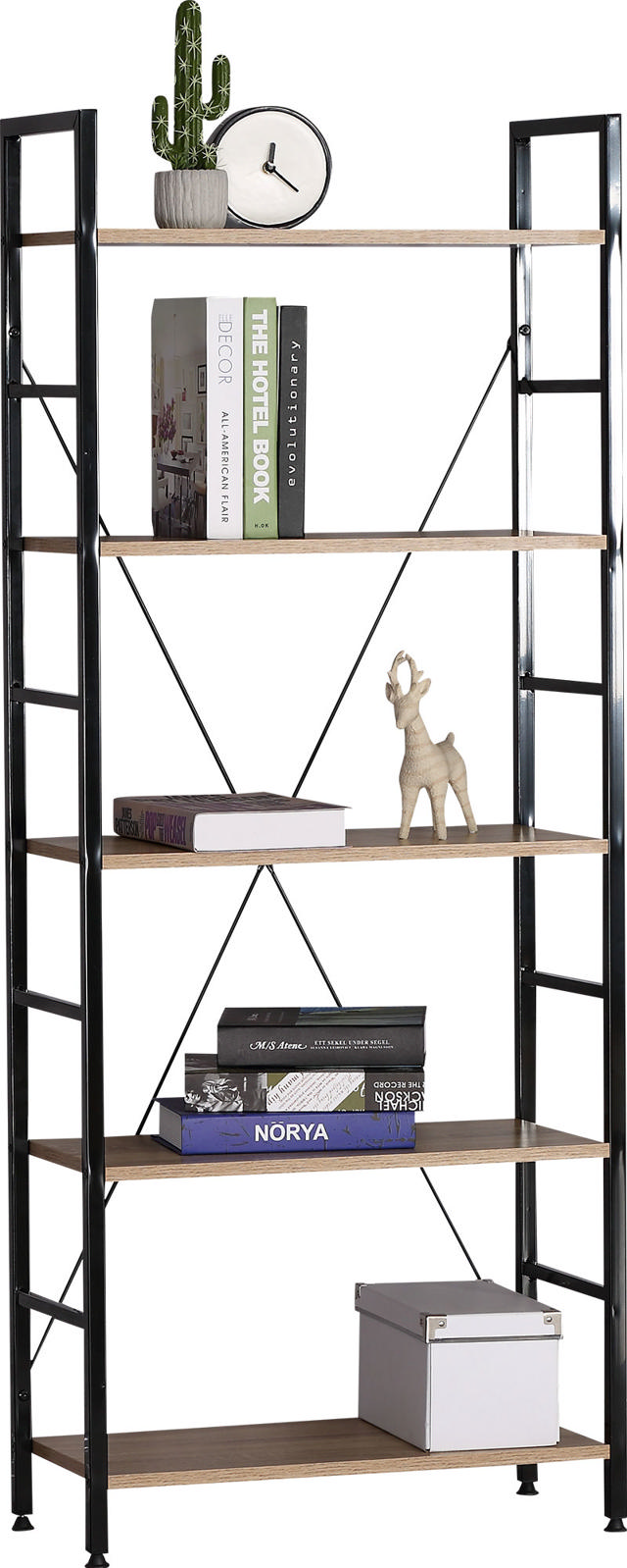 MAROCO 5 TIER SHELF 60X28X148CM - BLACK