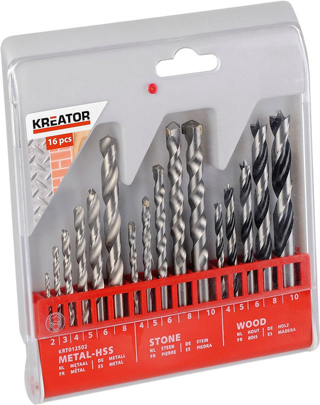 KREATOR DRILL SETS 2-10MM-16 PIECES