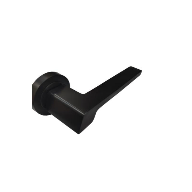 SET DOOR HANDLES Z01 A397 ROUND BASE BLACK MATT