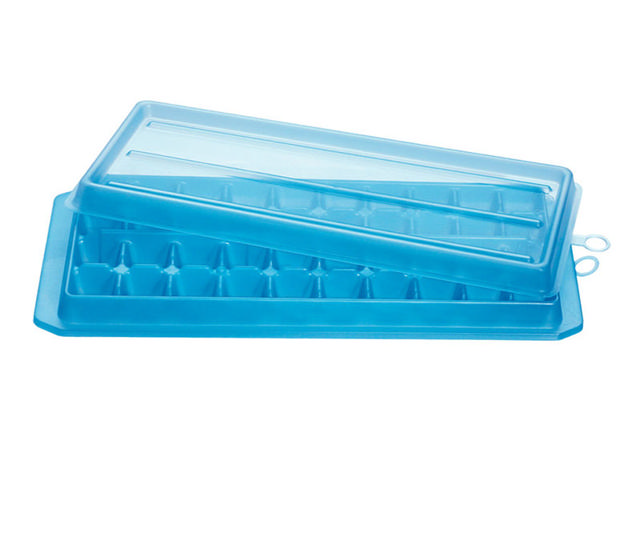 ICE CUBE TRAY WITH LID IN 5 ASSORTED COLORS 3X1X4CM