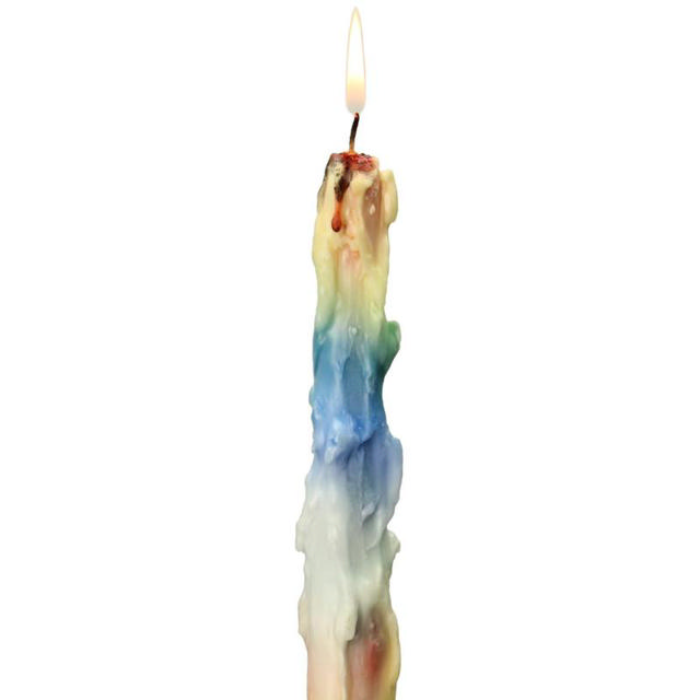 CANDLE 6X2.7X26CM SET OF 2-MULTICOLOR