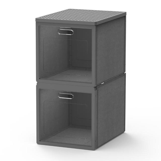 TIDDY CABIBOX DOUBLE SHOE UNIT 30X40X60CM - GREY