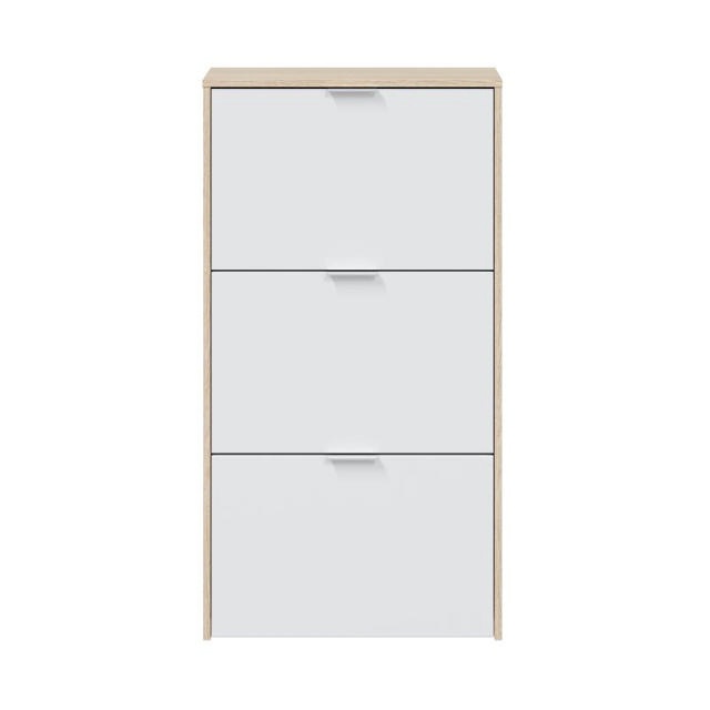 FORES SHOE CABINET 3 DOOR OAK 113X60X22CM - WHITE