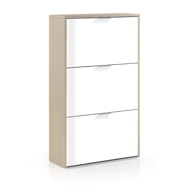 FORES SHOE CABINET 3 DOOR OAK 113X60X22CM - WHITE