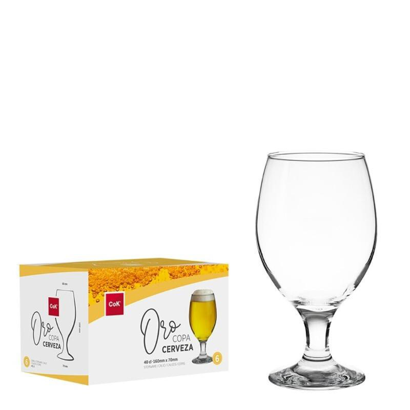 BEER GLASS 400ML CERVEZA ORO